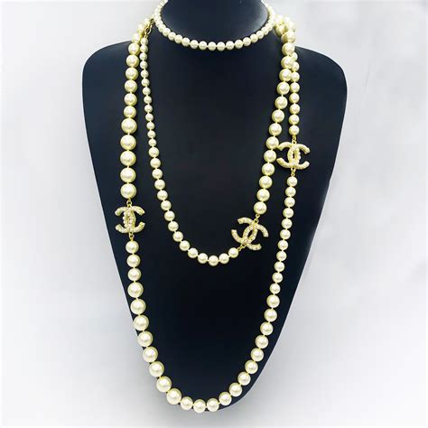 chanel costume pearl necklace price|Chanel pearl necklaces for women.